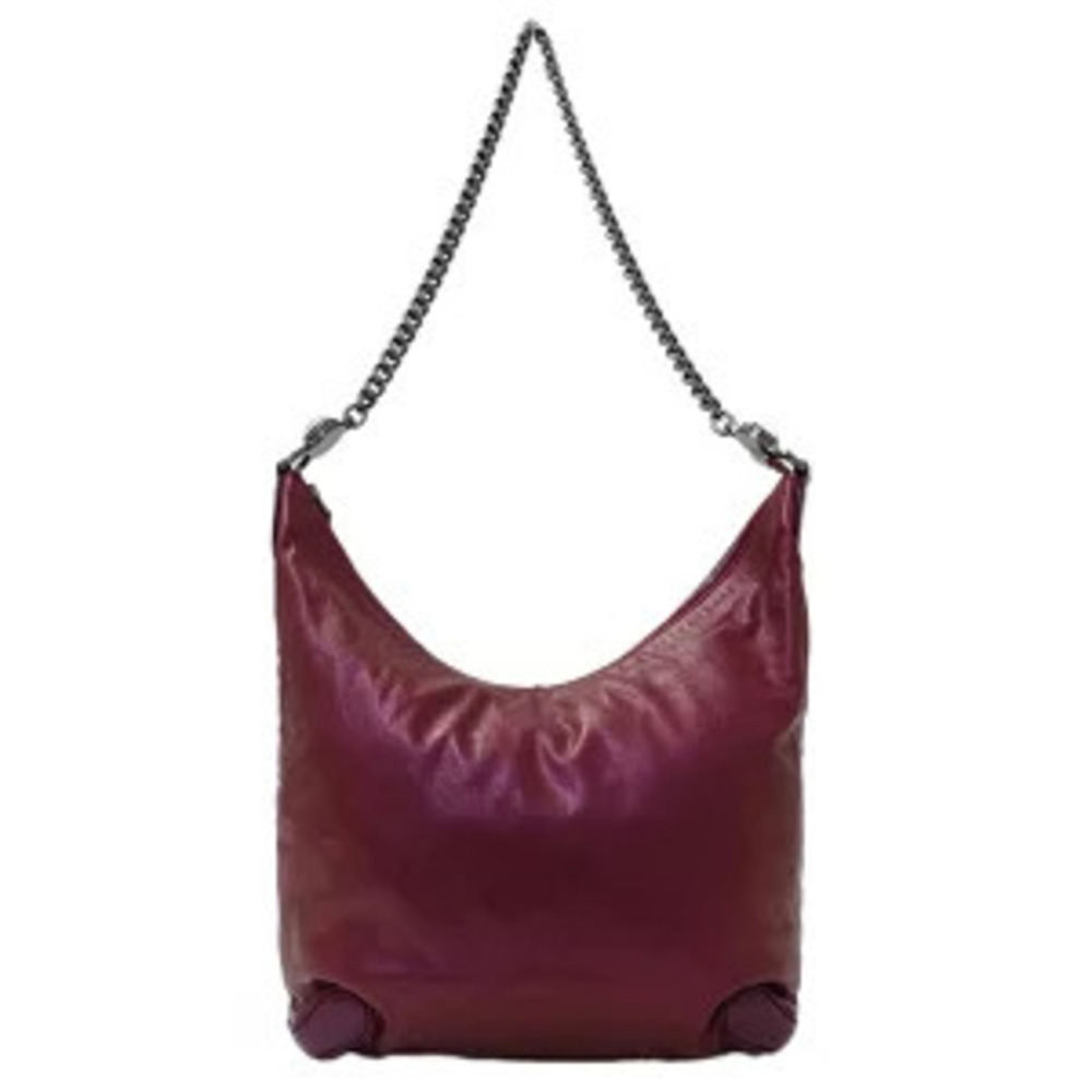 Gucci Bag Shoulder Leather Purple Wine Red Chain